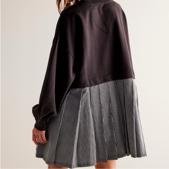 Free People Black and Gray Long Sleeve Dress - Picture 3 of 17